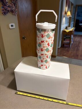 T.S. Showgirl Inspired Cup with Lid and Straw, includes gift box & tissue paper